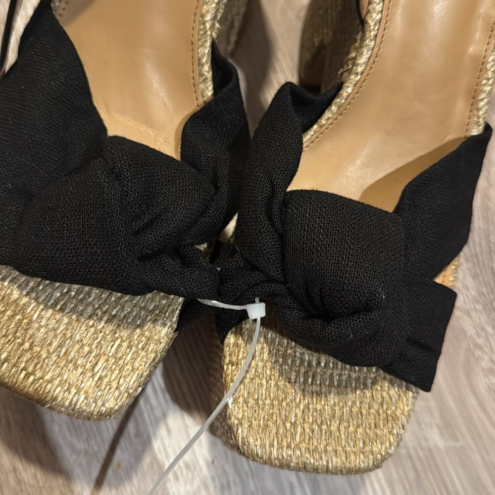 Sam Edelman Black Knotted Espadrille Platform Heels NWOT - Picture 8 of 15